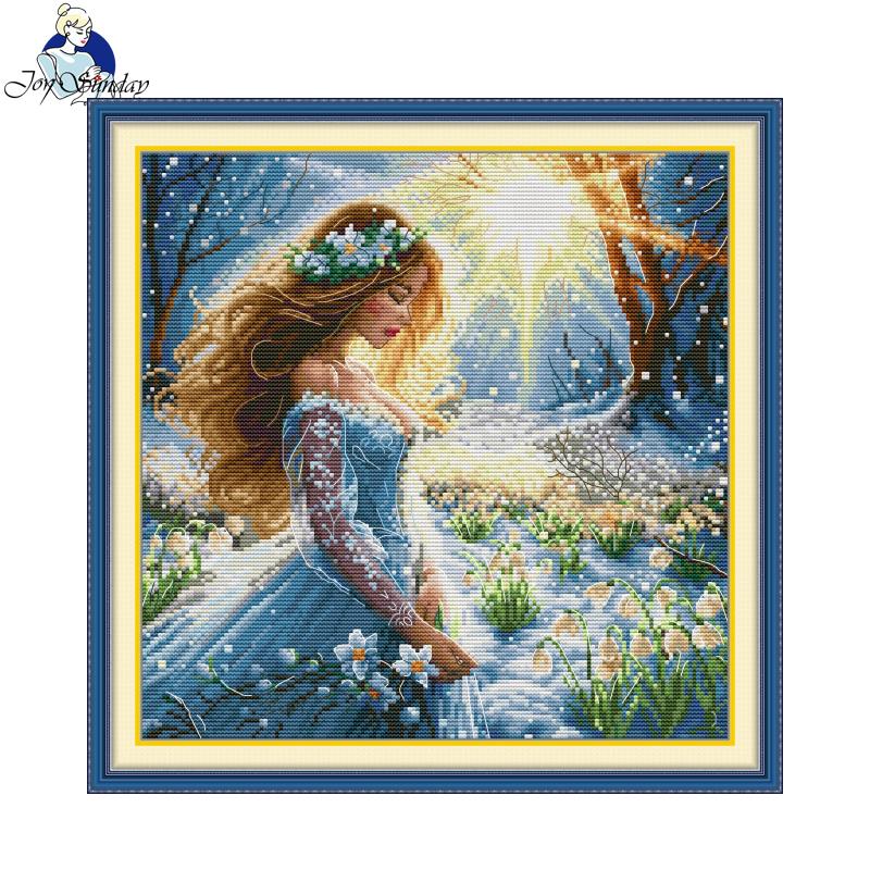 Embroidery Meaning - Sevinç pazar çapraz dikiş kiti kar