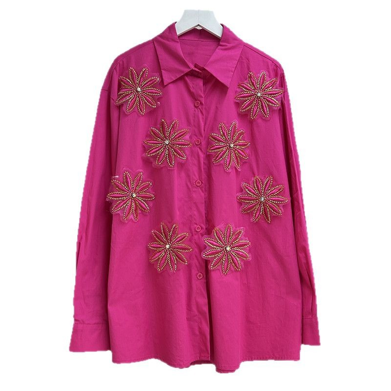 Embroidery Online - Bluzlar Kadın Gömlek Vintage Turn Down