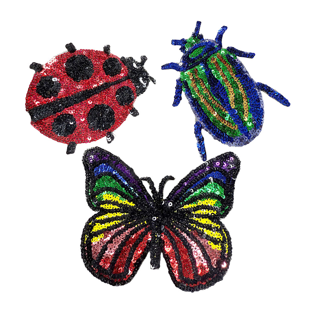 Embroidery Lady Bug - Tek Parça Uğur Böceği Kelebek Pullu