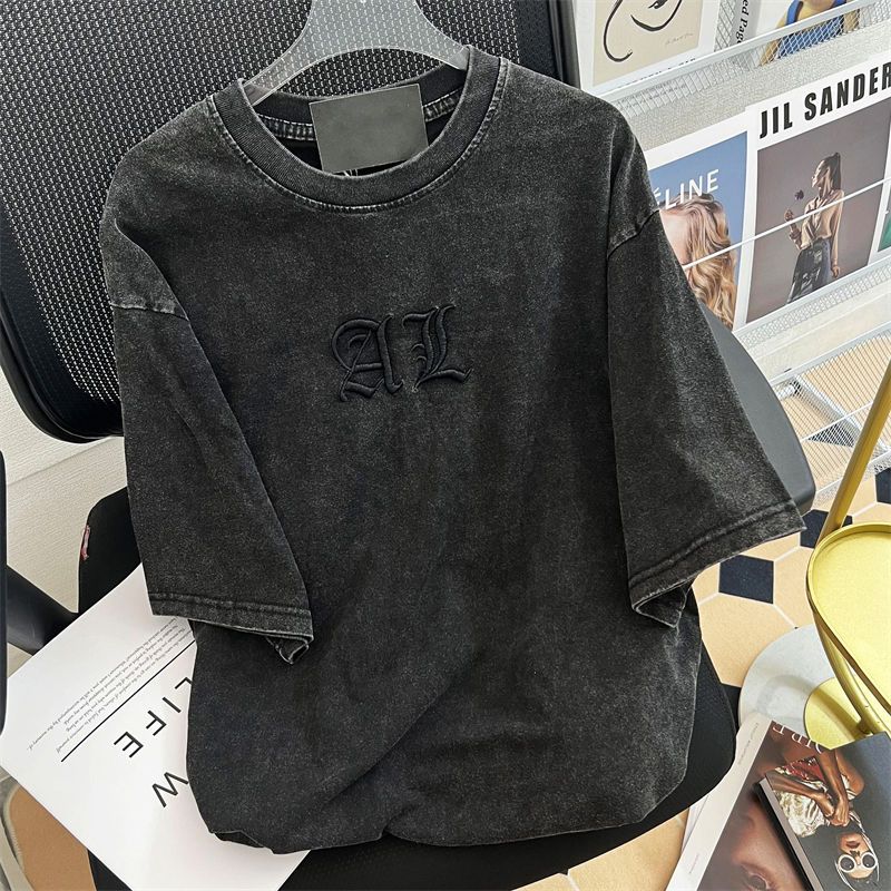 Embroidery Cotton Shirt - Vintage sanat klasik mektup nakış kadın