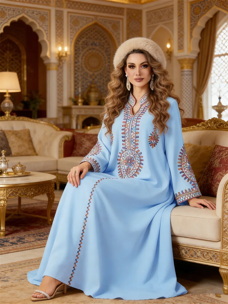 Embroidery Kebaya - Eid Nakış Parti Elbise Kadın Müslüman