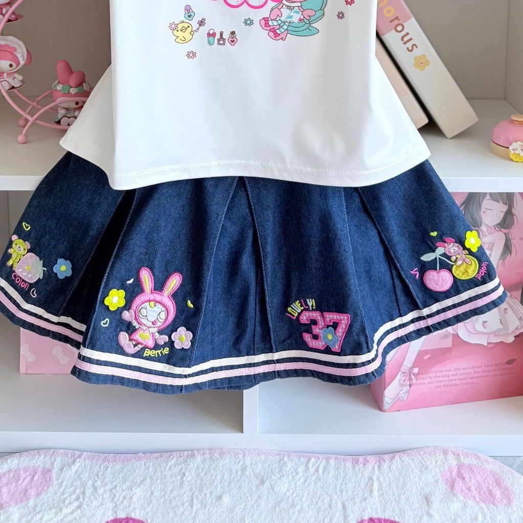 Japon Tatlı Etek Setleri Yaz Y - Embroidery Cotton Shirt incelemesi ve fiyatı