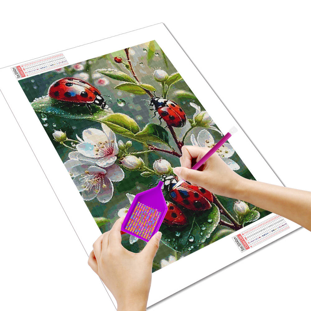 HUACAN hayvan DIY elmas boyama - Embroidery Lady Bug incelemesi ve fiyatı