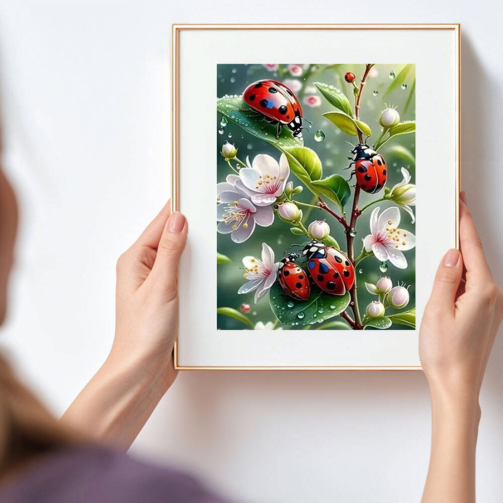 HUACAN hayvan DIY elmas boyama - Embroidery Lady Bug incelemesi ve fiyatı