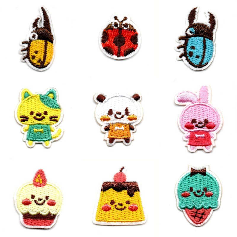 50 adet/grup Stick-on Anime Na - Embroidery Lady Bug incelemesi ve fiyatı