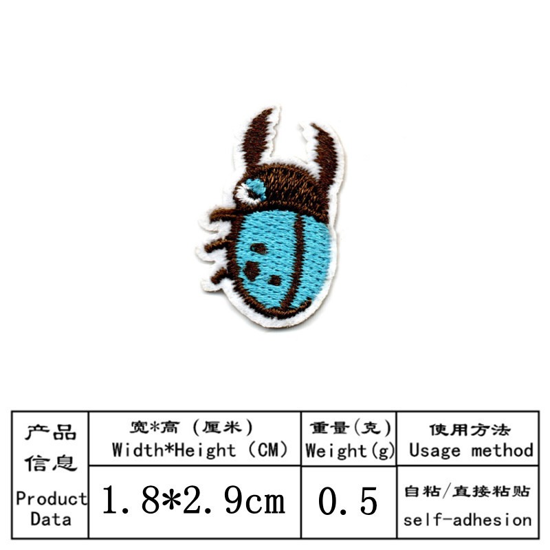 50 adet/grup Stick-on Anime Na - Embroidery Lady Bug incelemesi ve fiyatı